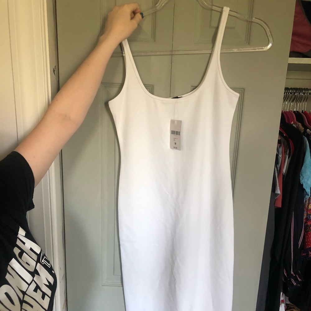 Long white bodycon dress